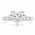 3.09 Ct Heart Lab-Grown Diamond Ring with Side Stones