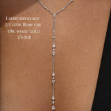 Rose Cut Lariat Diamond Necklace