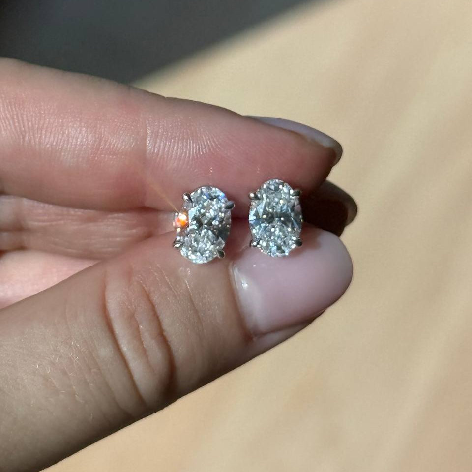 1.5 ct each Oval Studs Earrings