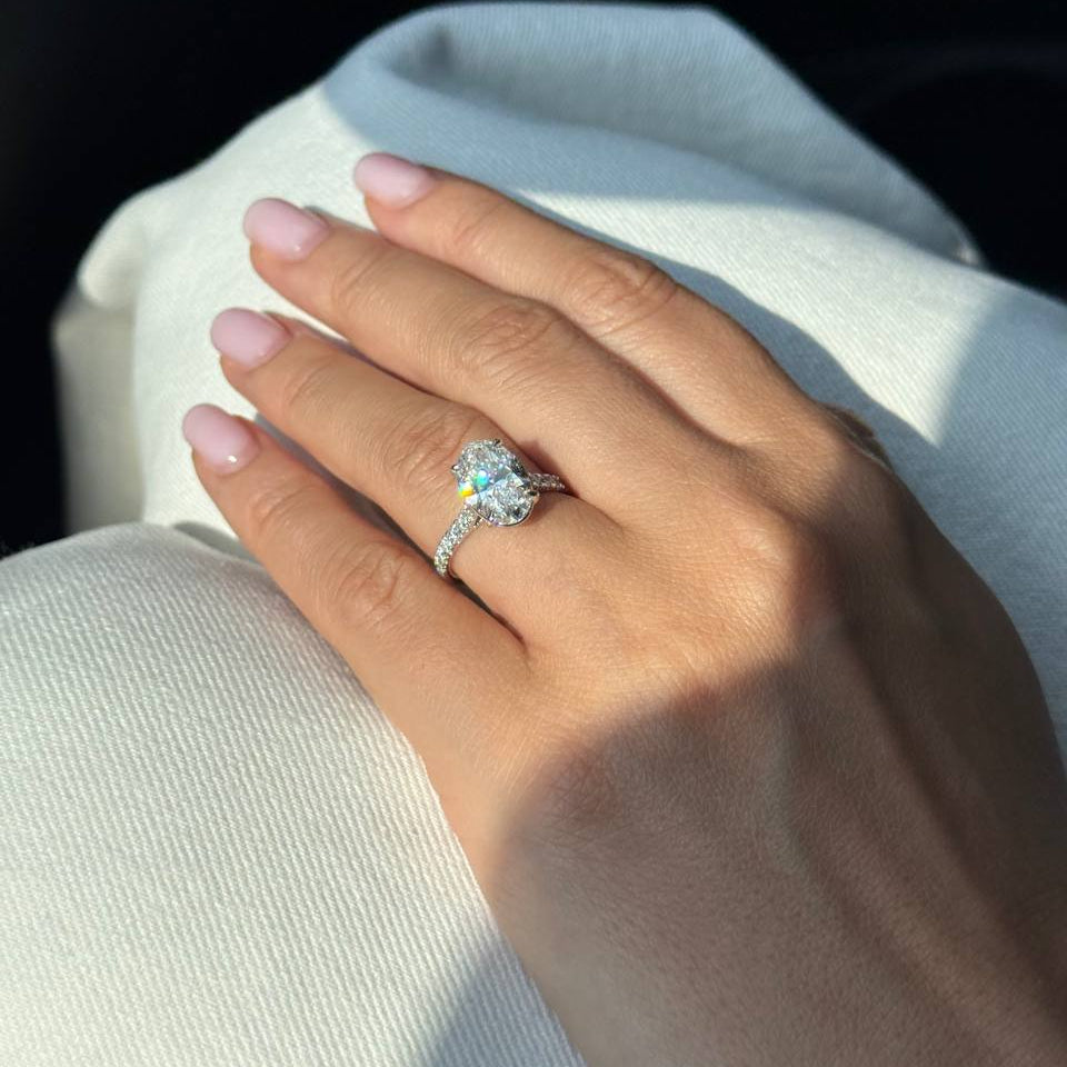 3 Ct Oval Lab Grown Diamond Ring