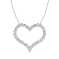 Lab-grown diamond heart pendant necklace on silver chain, elegant jewelry design