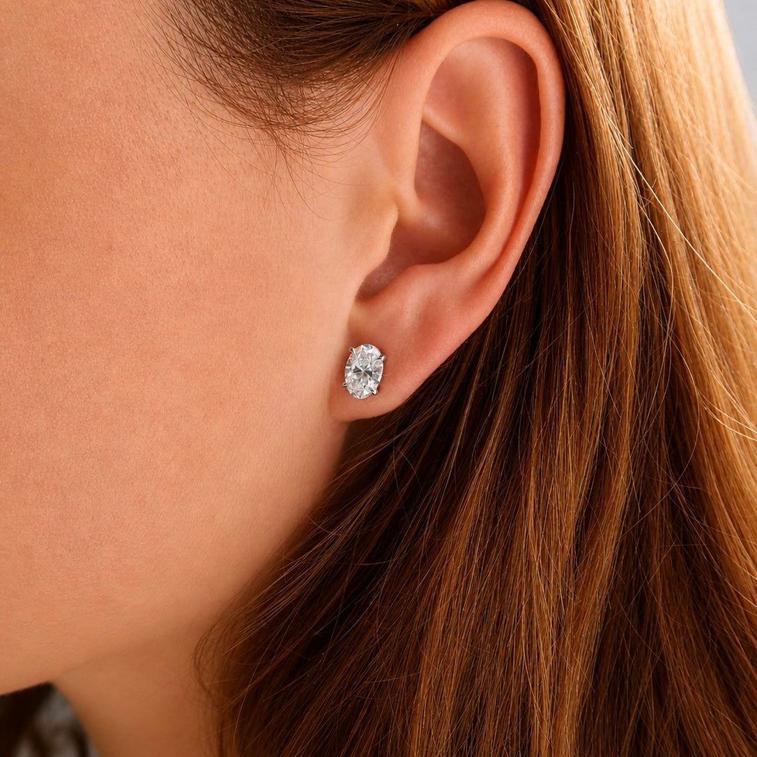 1.5 ct each Oval Studs Earrings