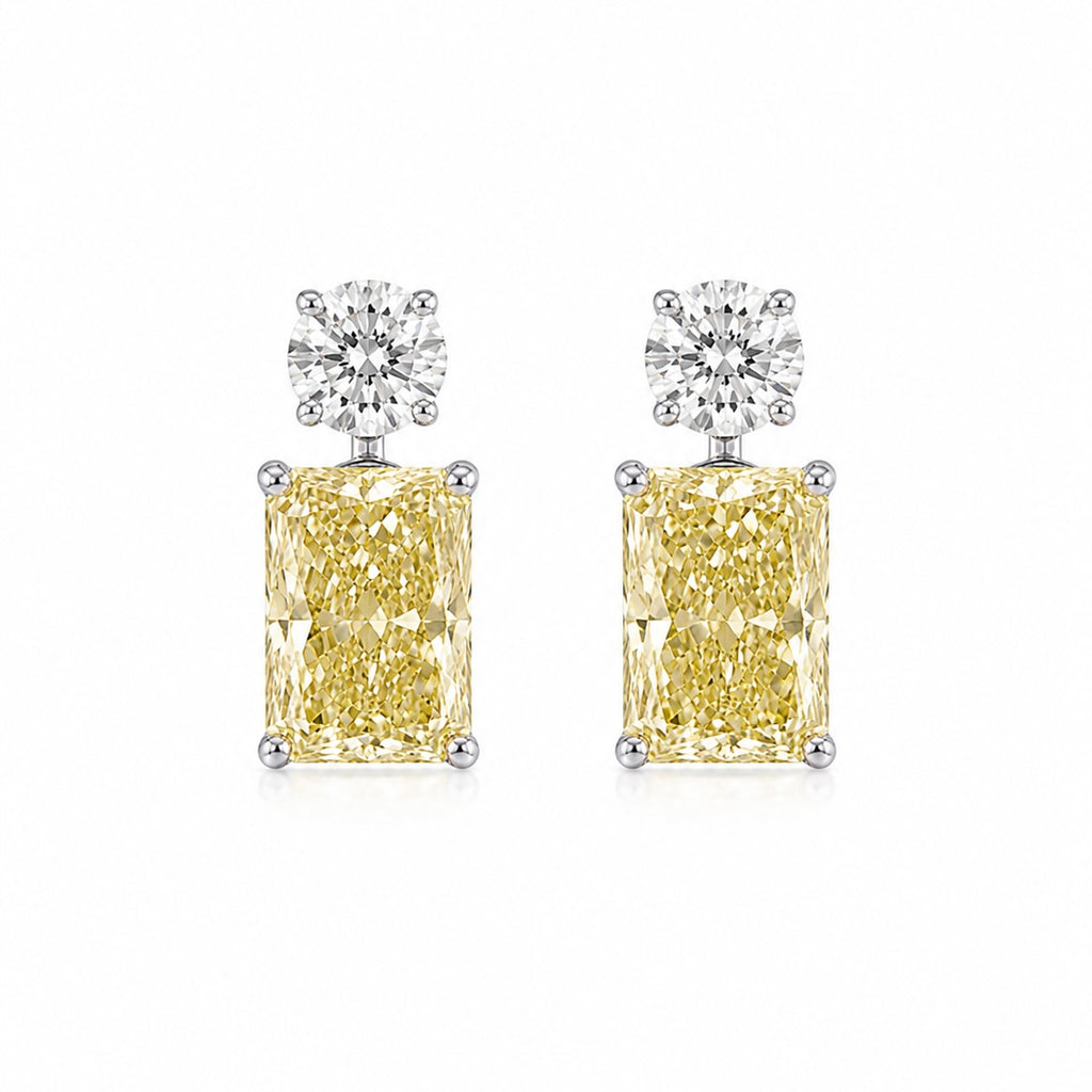 Buy Fancy Yellow Radiant Lab-Grown Diamond Earrings