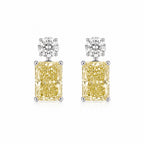 Buy Fancy Yellow Radiant Lab-Grown Diamond Earrings