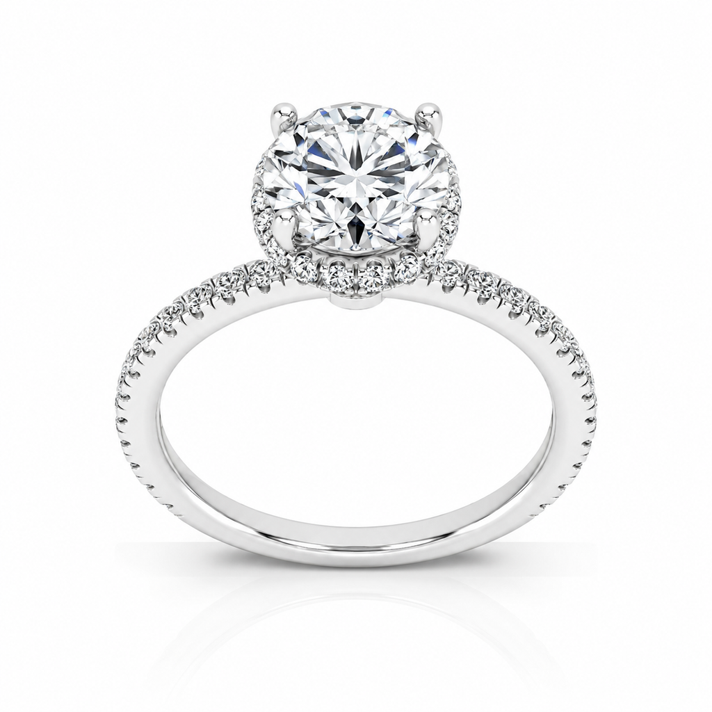 2 Ct Round Hidden Halo Lab-grown Diamond Ring