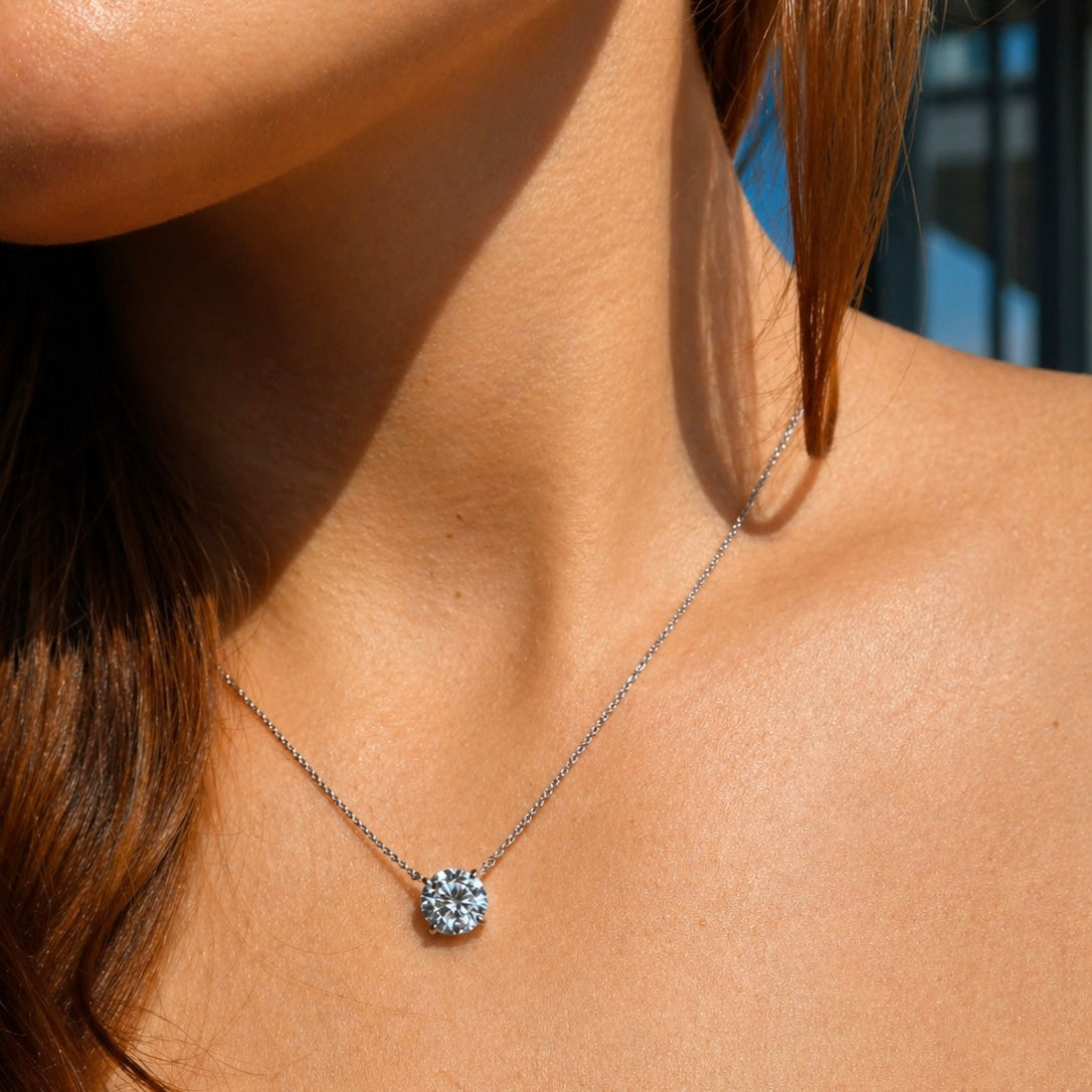 3 Ct Round Diamond Pendant