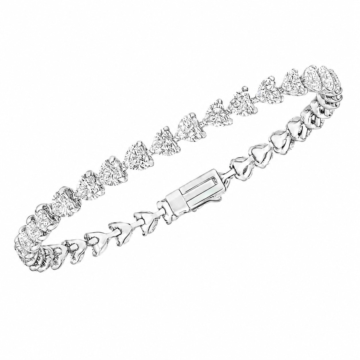 Bracelet de tennis en forme de cœur, 10 carats au poids total