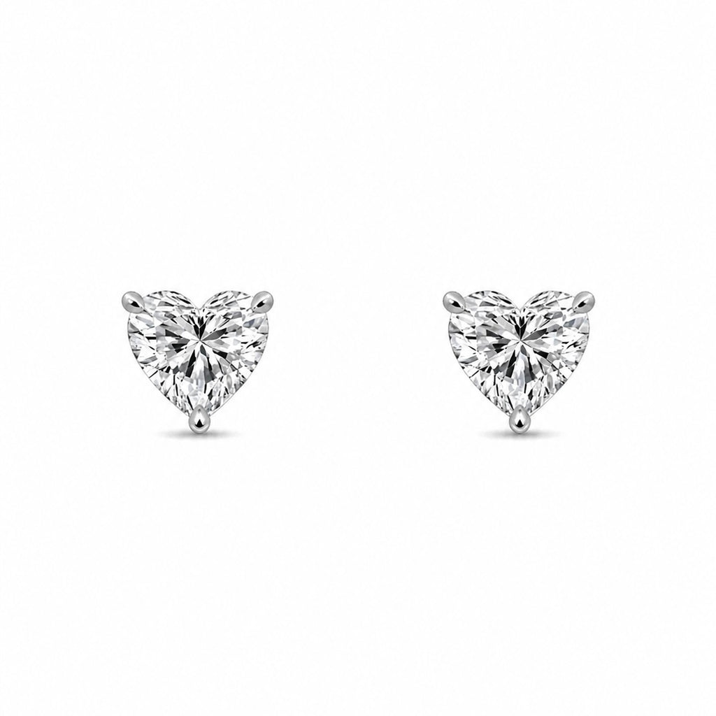 0.90 Ct each Heart studs Diamond Earrings