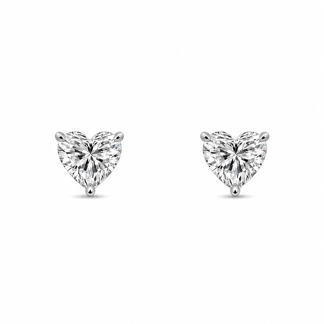 0.90 Ct each Heart studs Diamond Earrings