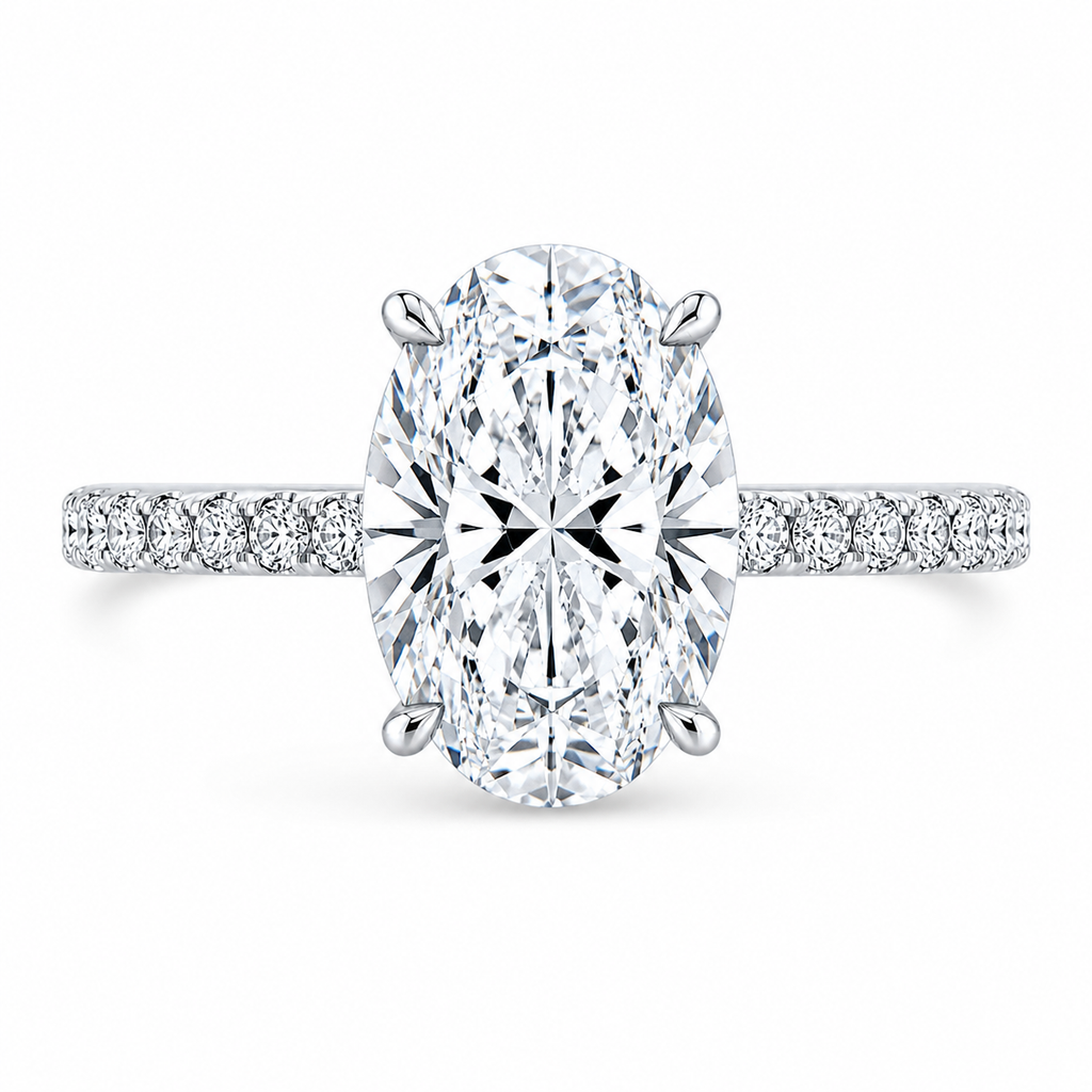 3 Ct Oval Lab Grown Diamond Ring