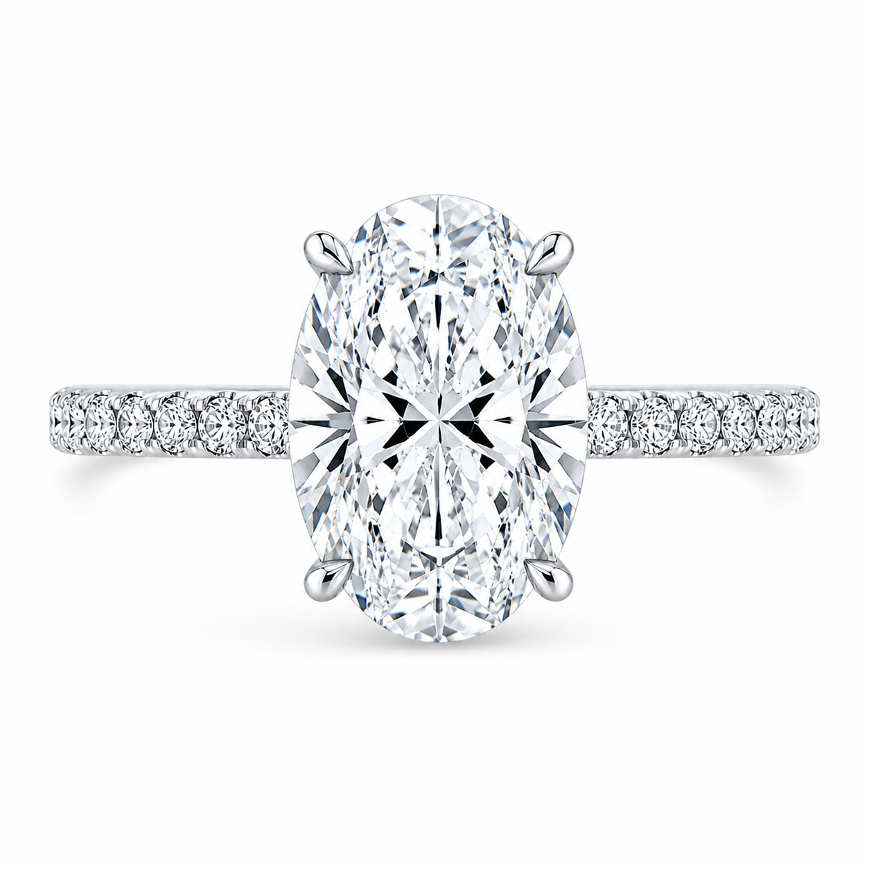3 Ct Oval Lab Grown Diamond Ring