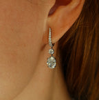 Oval Drop Lab-Grown Diamond Earrings 1.5 Ct each