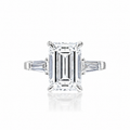 5.06 Ct Emerald Lab-grown Diamond ring with 1 cttw side diamonds