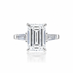 5.06 Ct Emerald Lab-grown Diamond ring with 1 cttw side diamonds