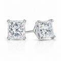 1.5 Ct each Princess cut Diamond Studs Earrings