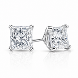 1.5 Ct each Princess cut Diamond Studs Earrings