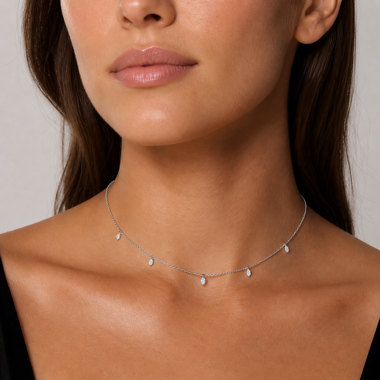 Pendentif diamant marquise 0,40 carat au total