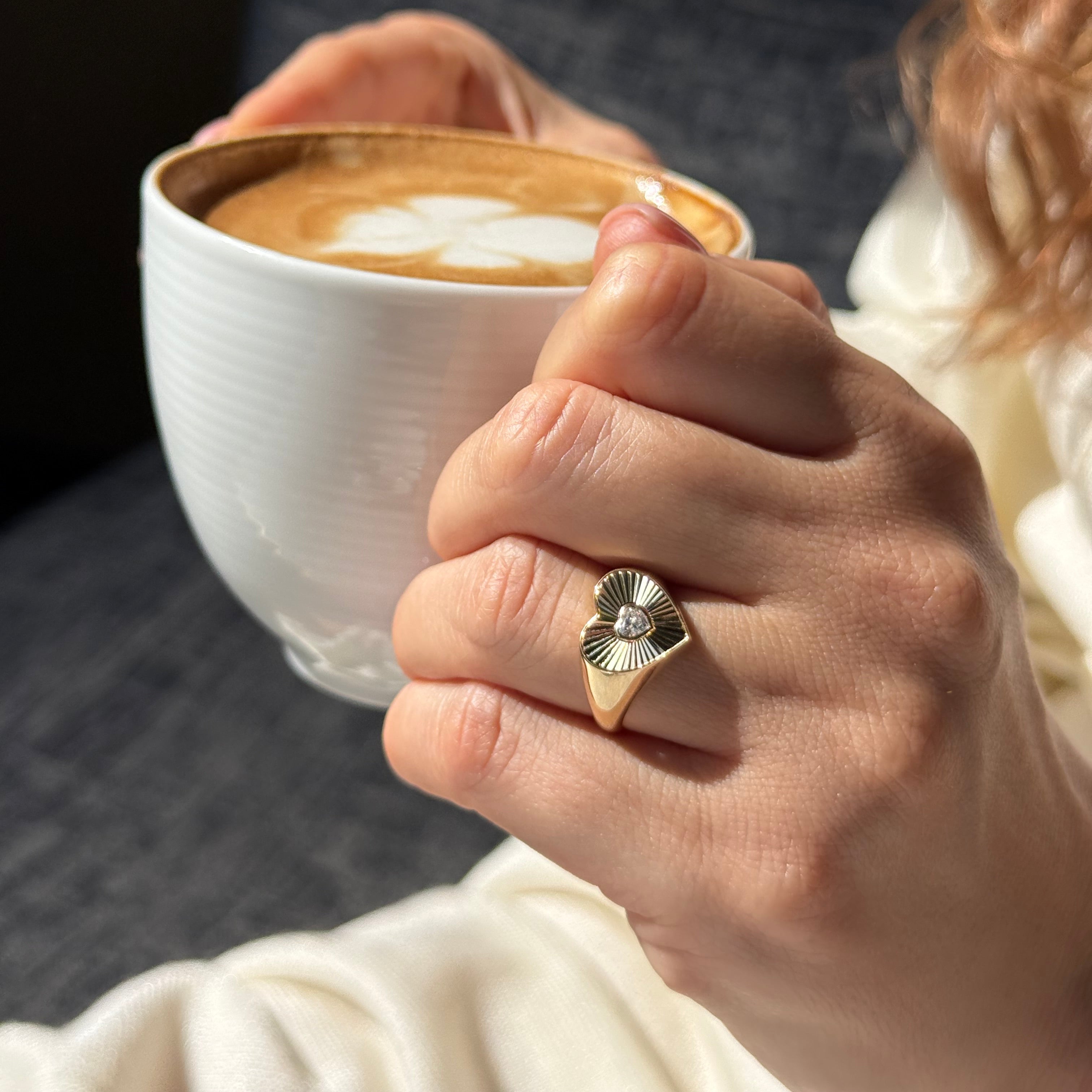 Heart Pinky Lab-Grown Diamond Ring 0.15 ct