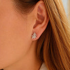 Rose Cut Lab-Grown Diamond Studs Earrings 1.55 cttw