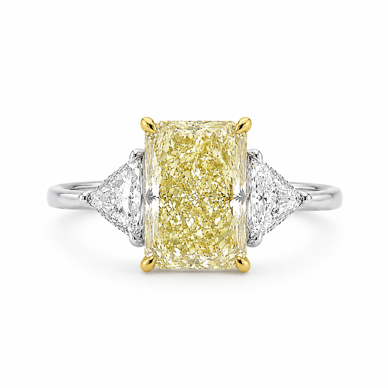 3 ct Fancy Yellow Radiant Ring