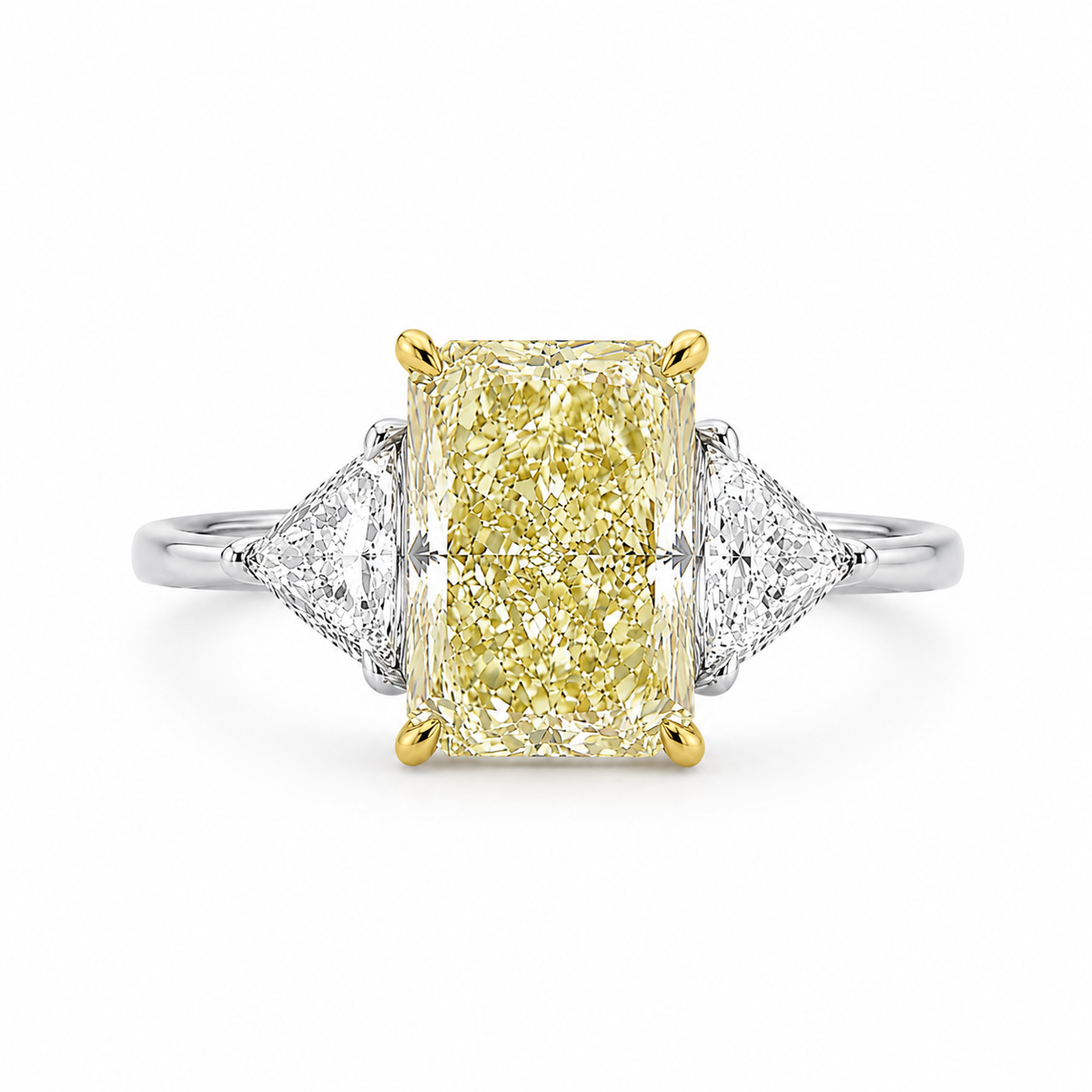 3 ct Fancy Yellow Radiant Ring