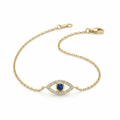 Custom Lab-Grown Diamond Bracelet with Blue Sapphire