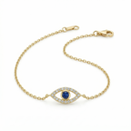Custom Lab-Grown Diamond Bracelet with Blue Sapphire