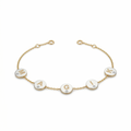 Custom Multi Letter Chain Lab-Grown Diamond Gold Bracelet with Small Diamonds