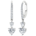Elegance Heart Lab-Grown Diamond Drop Earrings 4 cttw