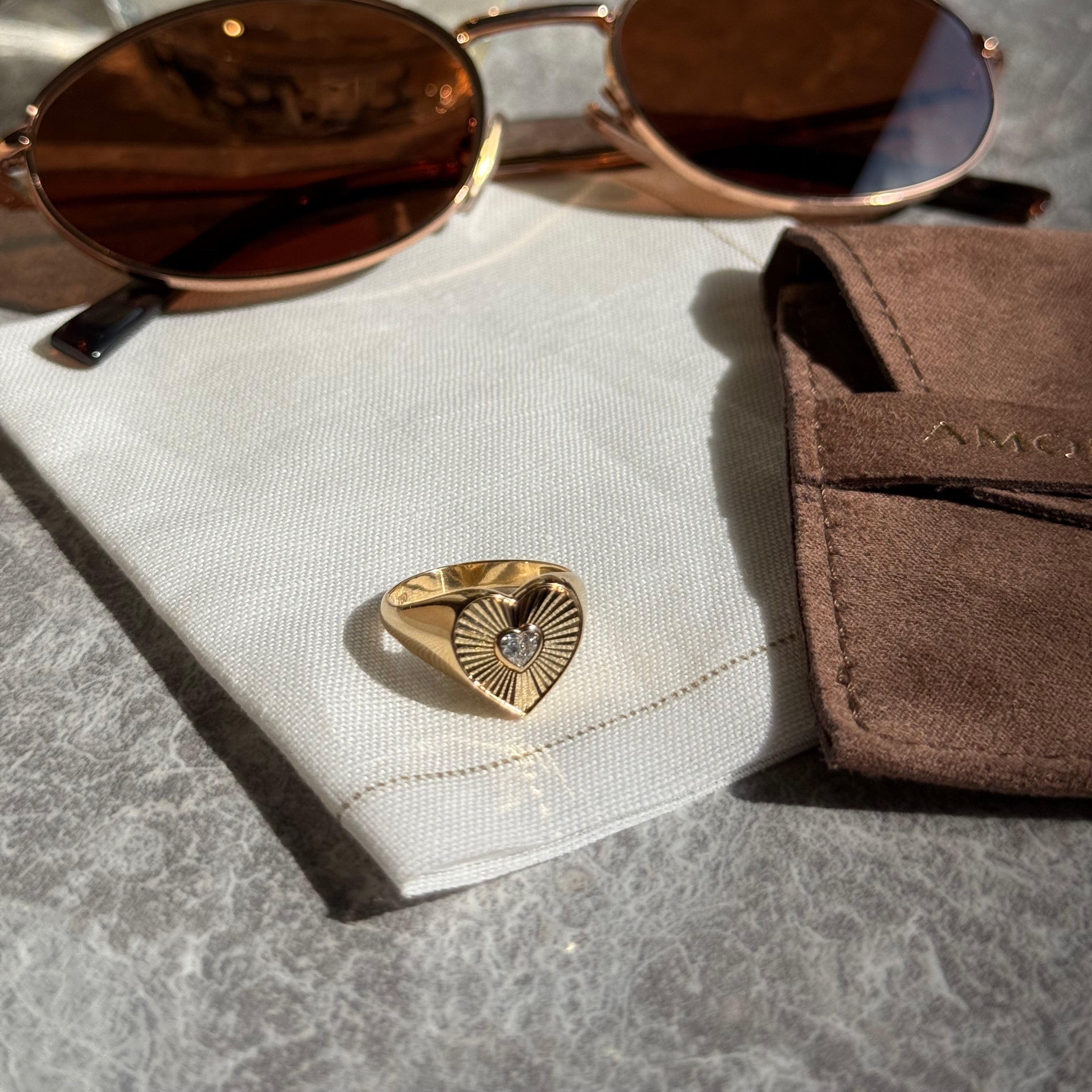 Heart Pinky Lab-Grown Diamond Ring 0.15 ct