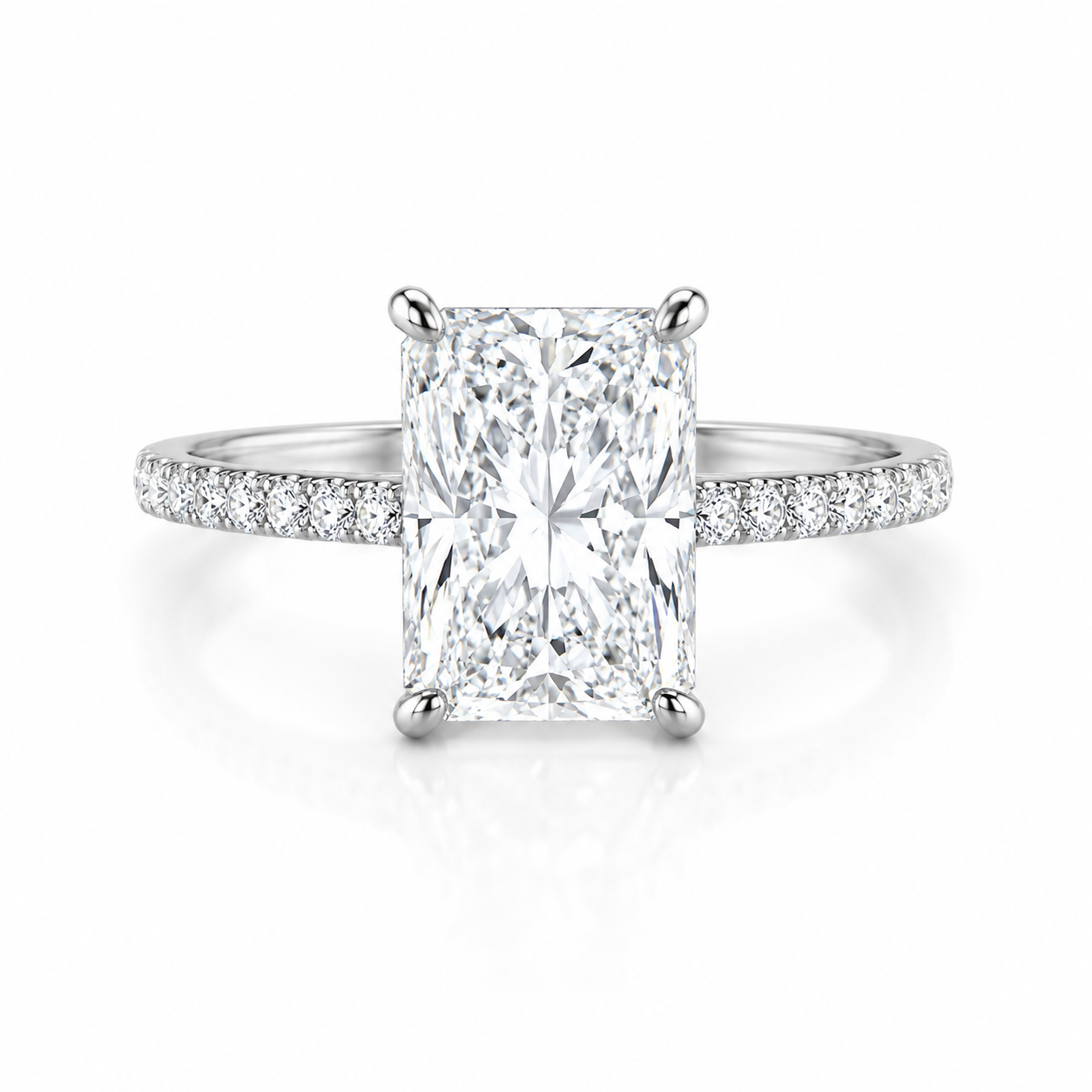 5.06 Ct Radiant Diamond Hidden Halo Ring