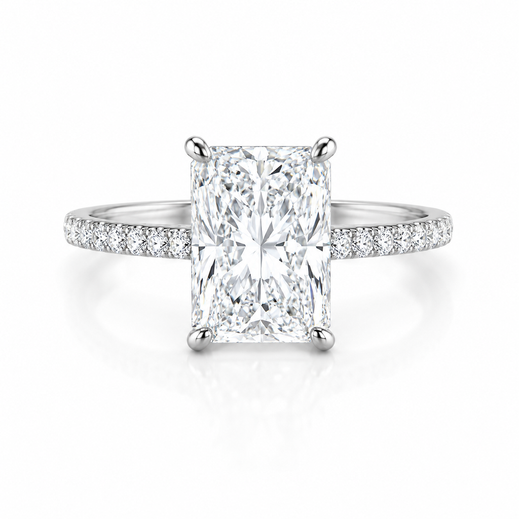 Radiant Lab-Grown Diamond Hidden Halo Ring 5.06 Ct