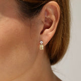 1.50 Ct each Fancy Yellow Radiant Earrings with Round Diamonds