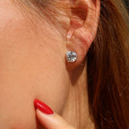 2 ct each Round Martini Stud Earrings 4 prong