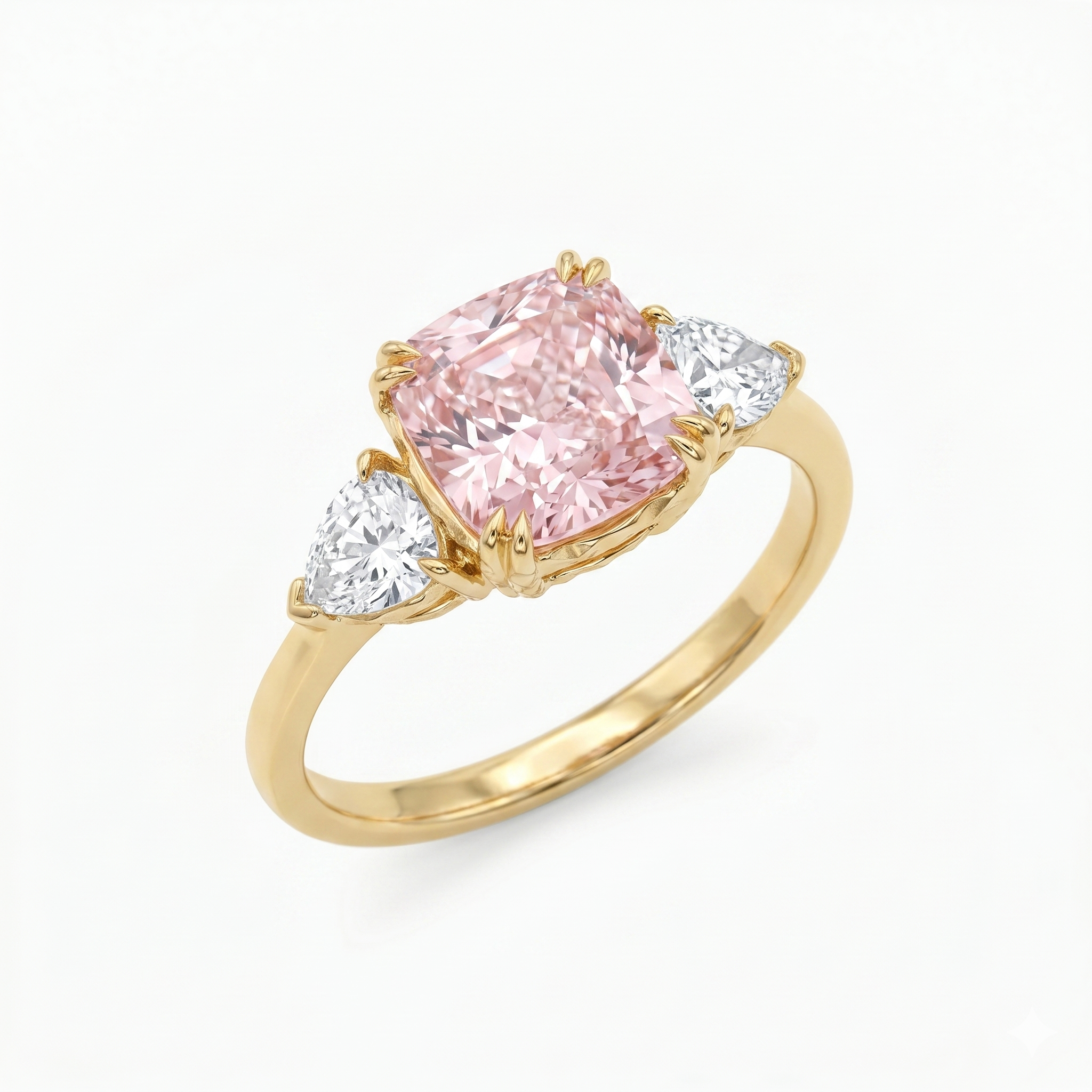 4 Ct Fancy Pink Cushion Lab-Grown Diamond Ring