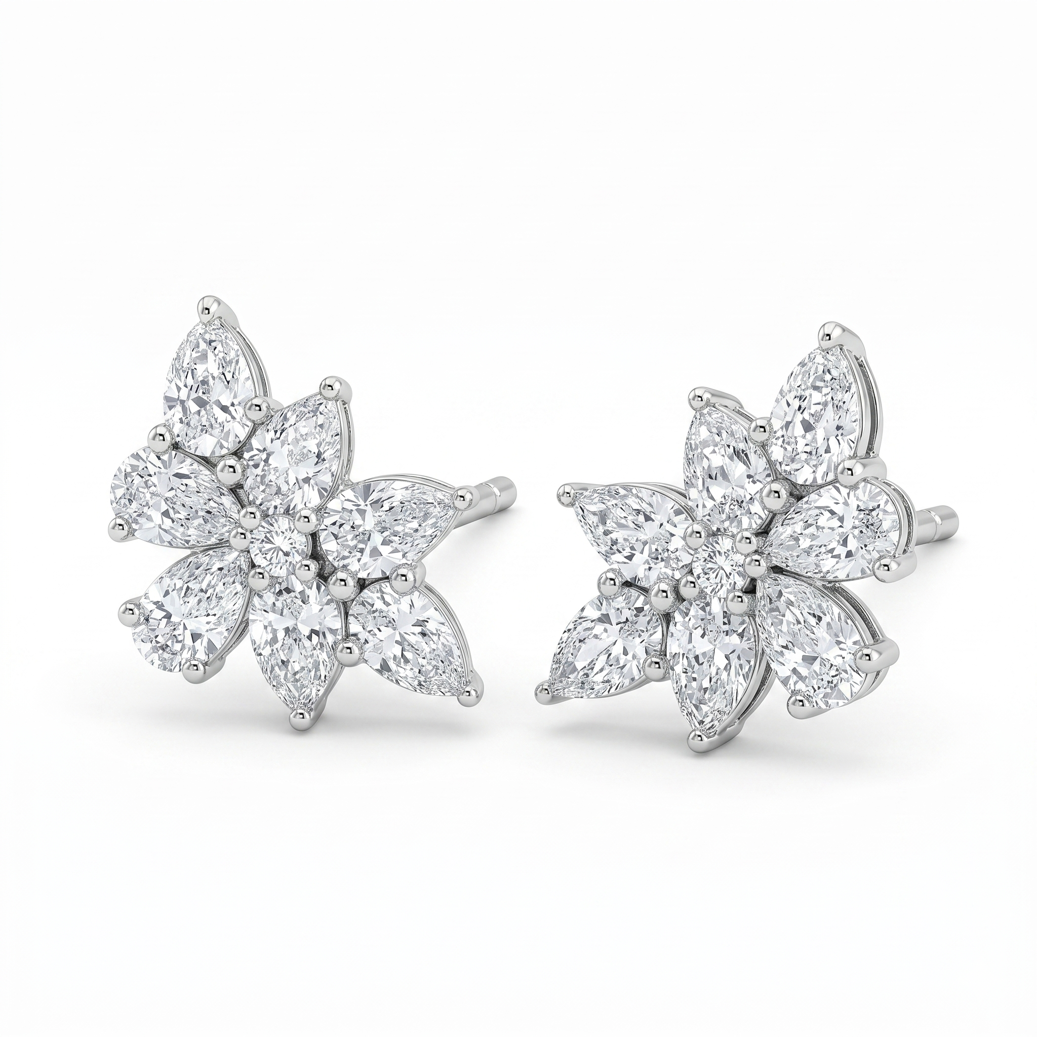 1.55 cttw Rose Cut Diamond Studs Earrings