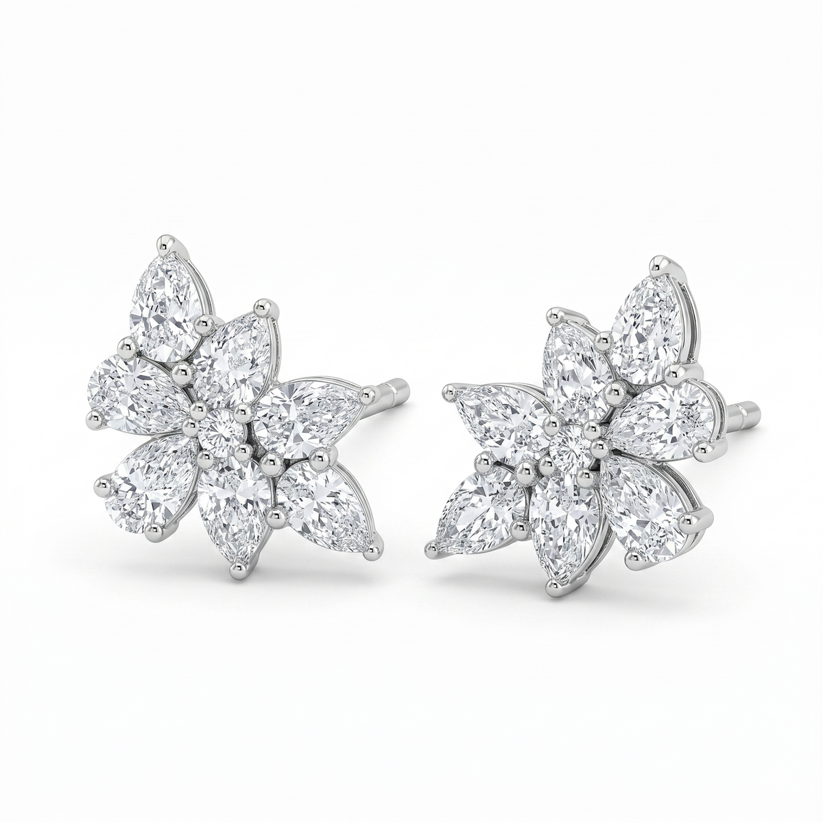 1.55 cttw Rose Cut Diamond Studs Earrings