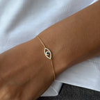 Custom Lab-Grown Diamond Bracelet with Blue Sapphire