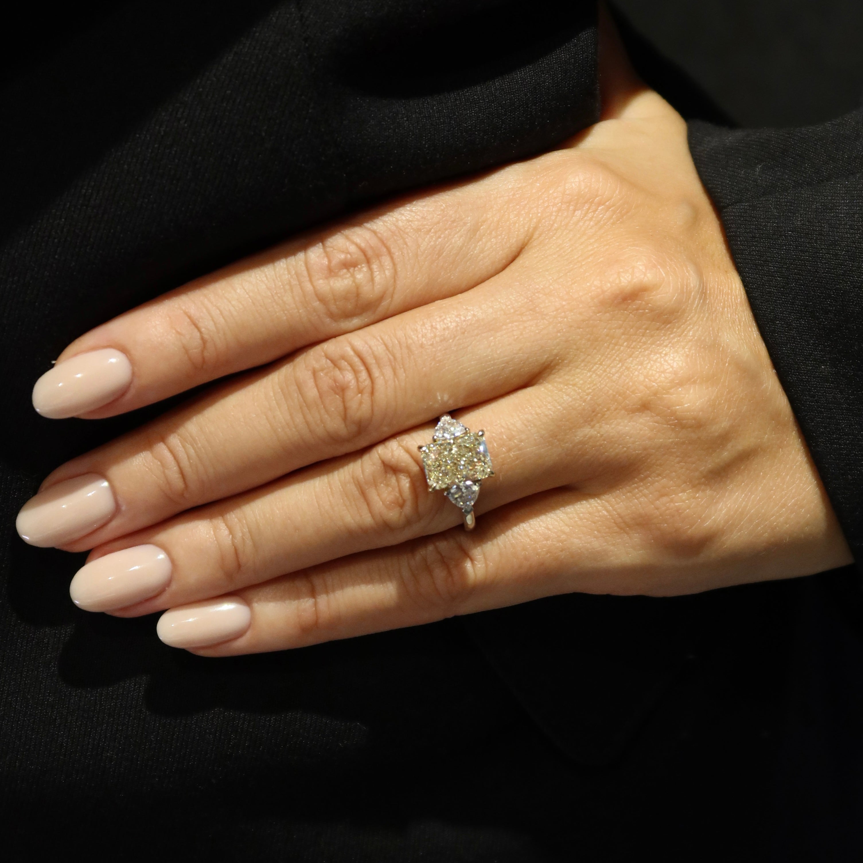 3 ct Fancy Yellow Radiant Ring