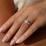 4 Ct Fancy Pink Cushion Lab Grown Diamond Ring