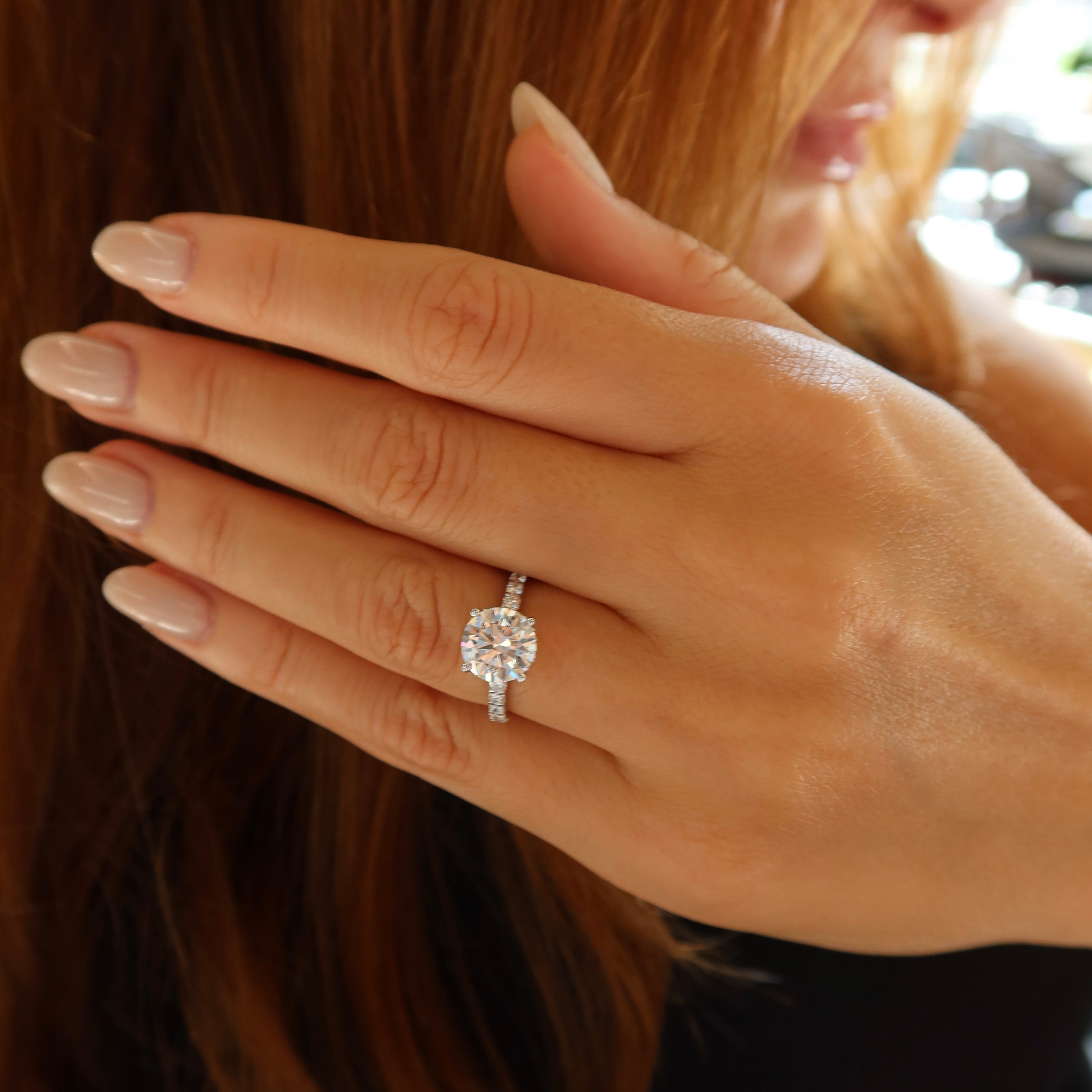 2 Ct Round Hidden Halo Lab-grown Diamond Ring
