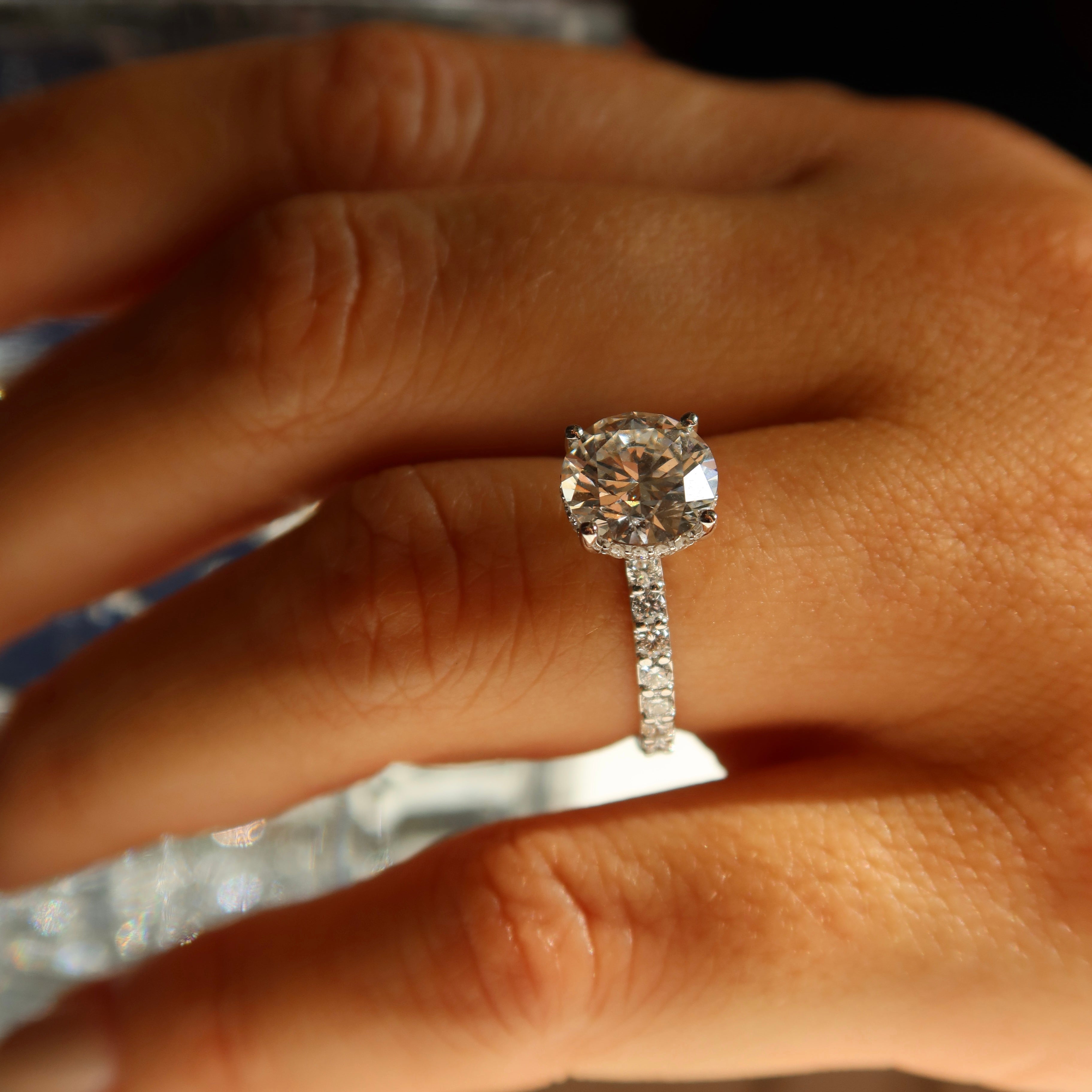 2 Ct Round Hidden Halo Diamond Ring