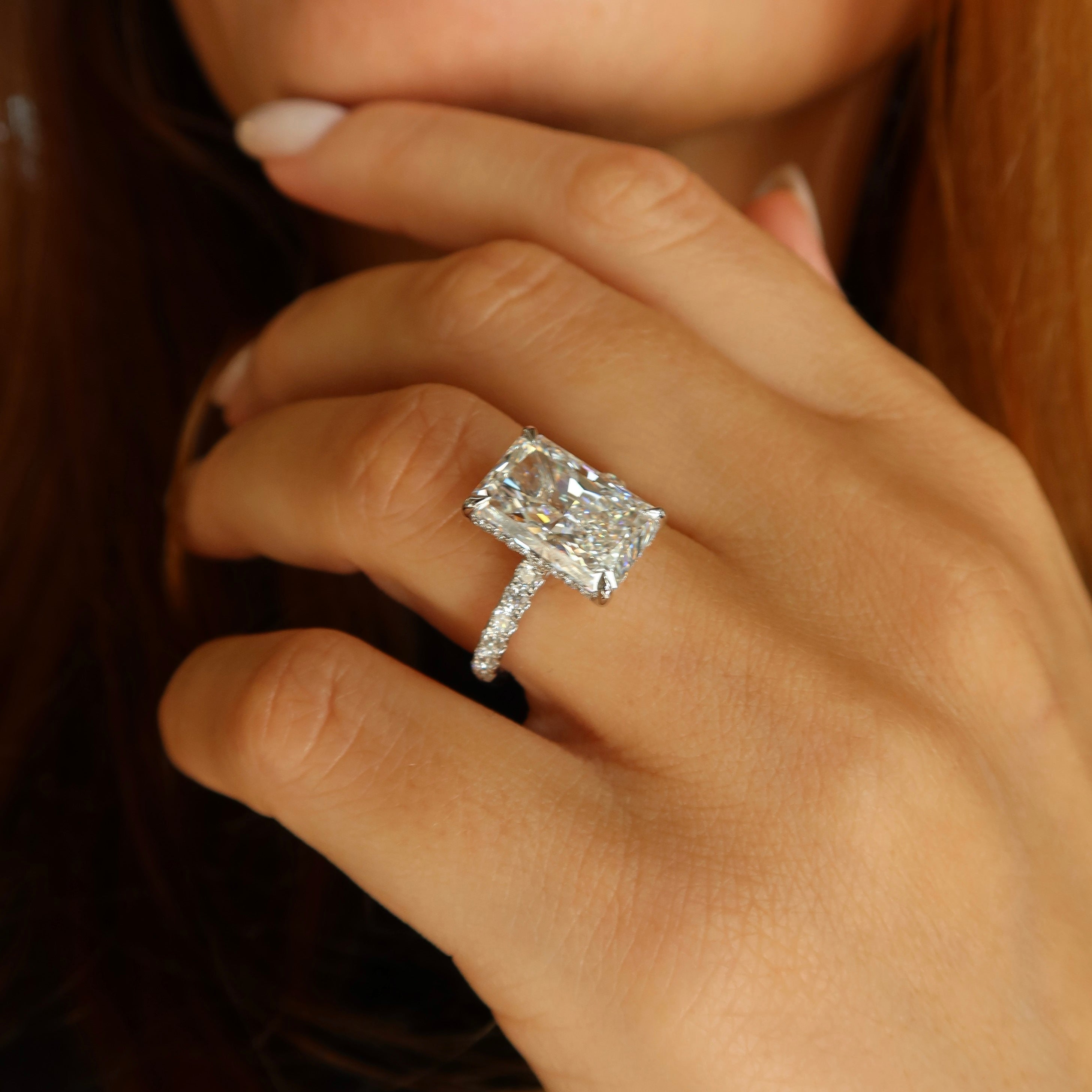5.06 Ct Radiant Diamond Hidden Halo Ring