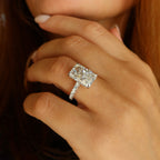 Radiant Lab-Grown Diamond Hidden Halo Ring 5.06 Ct