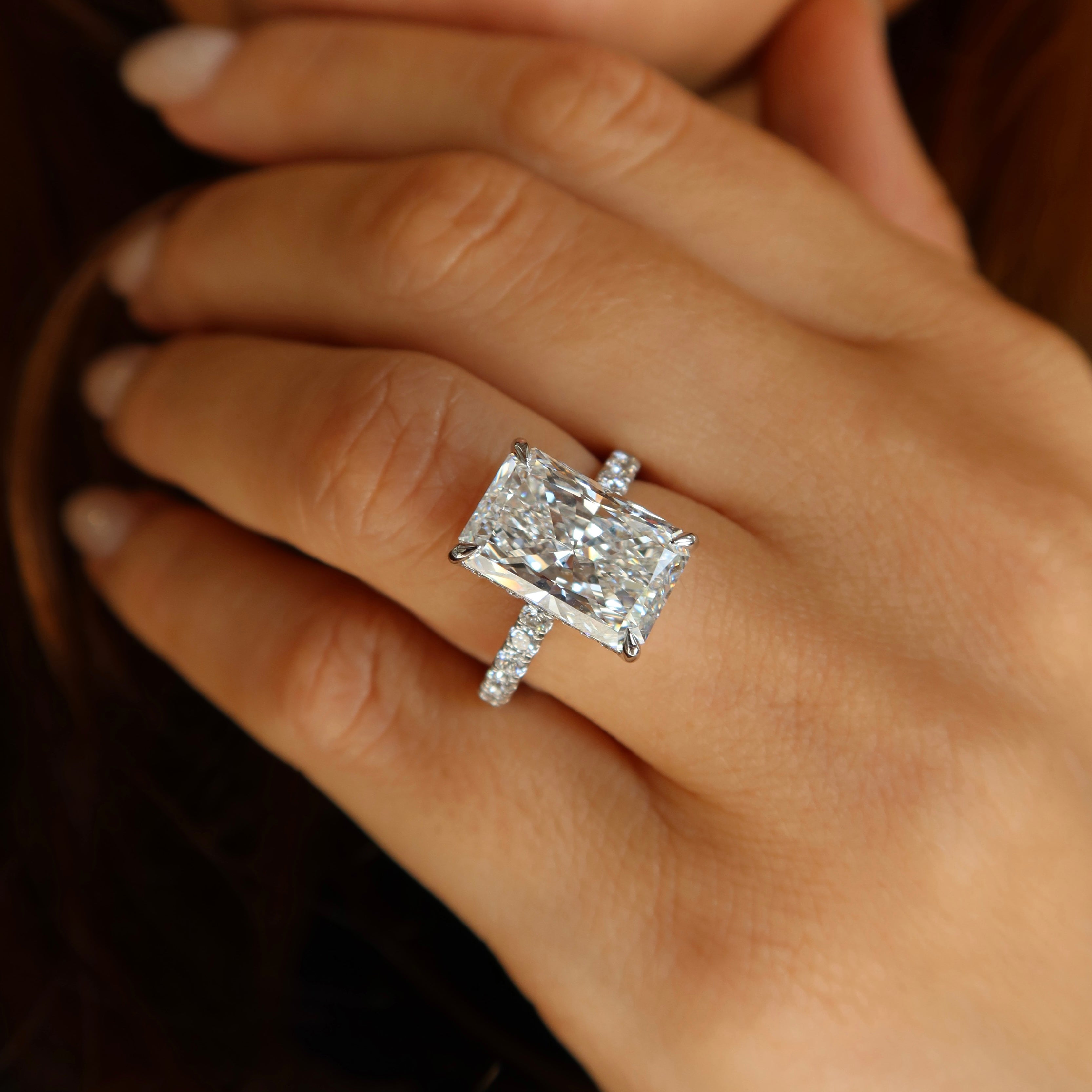 5.06 Ct Radiant Diamond Hidden Halo Ring