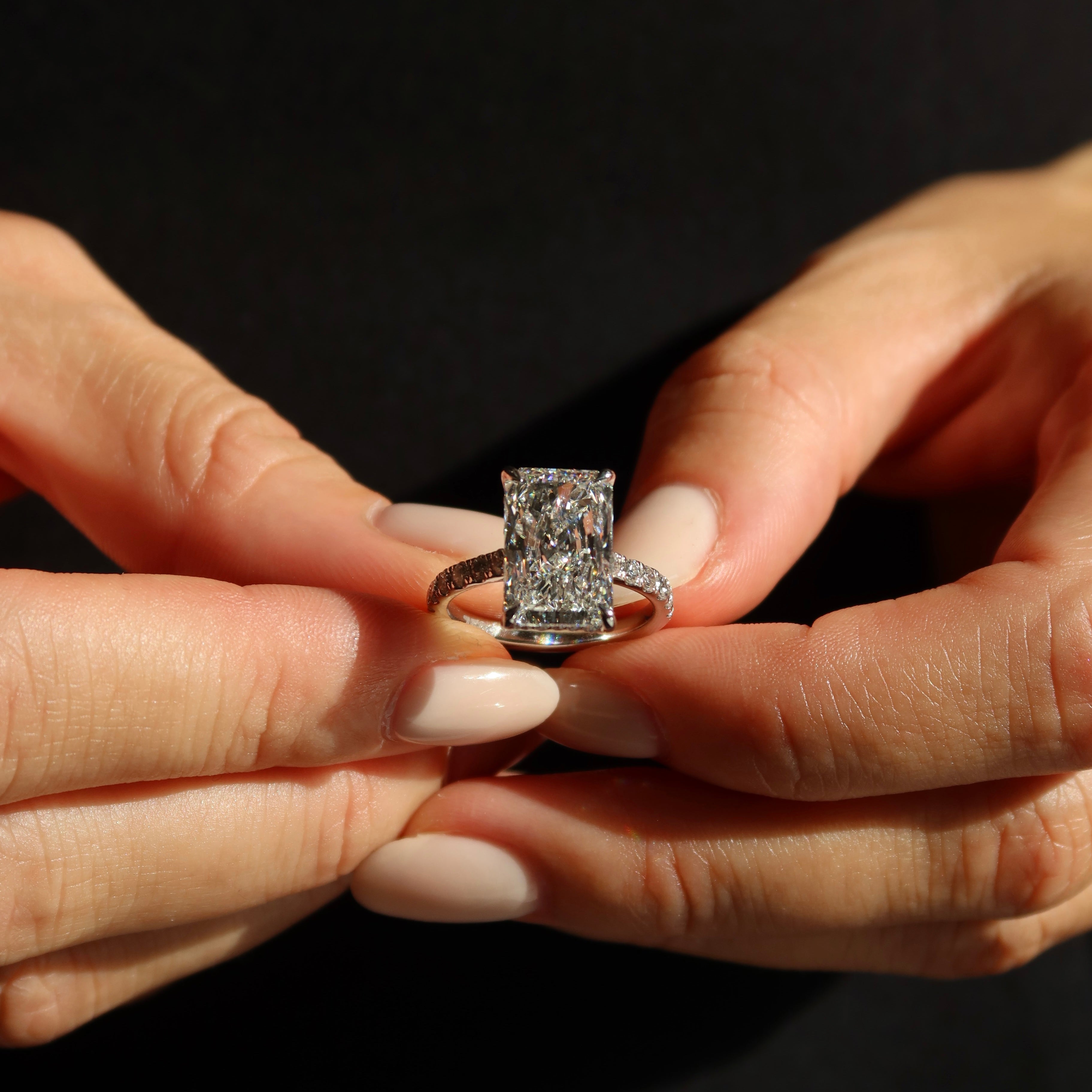 5.06 Ct Radiant Diamond Hidden Halo Ring