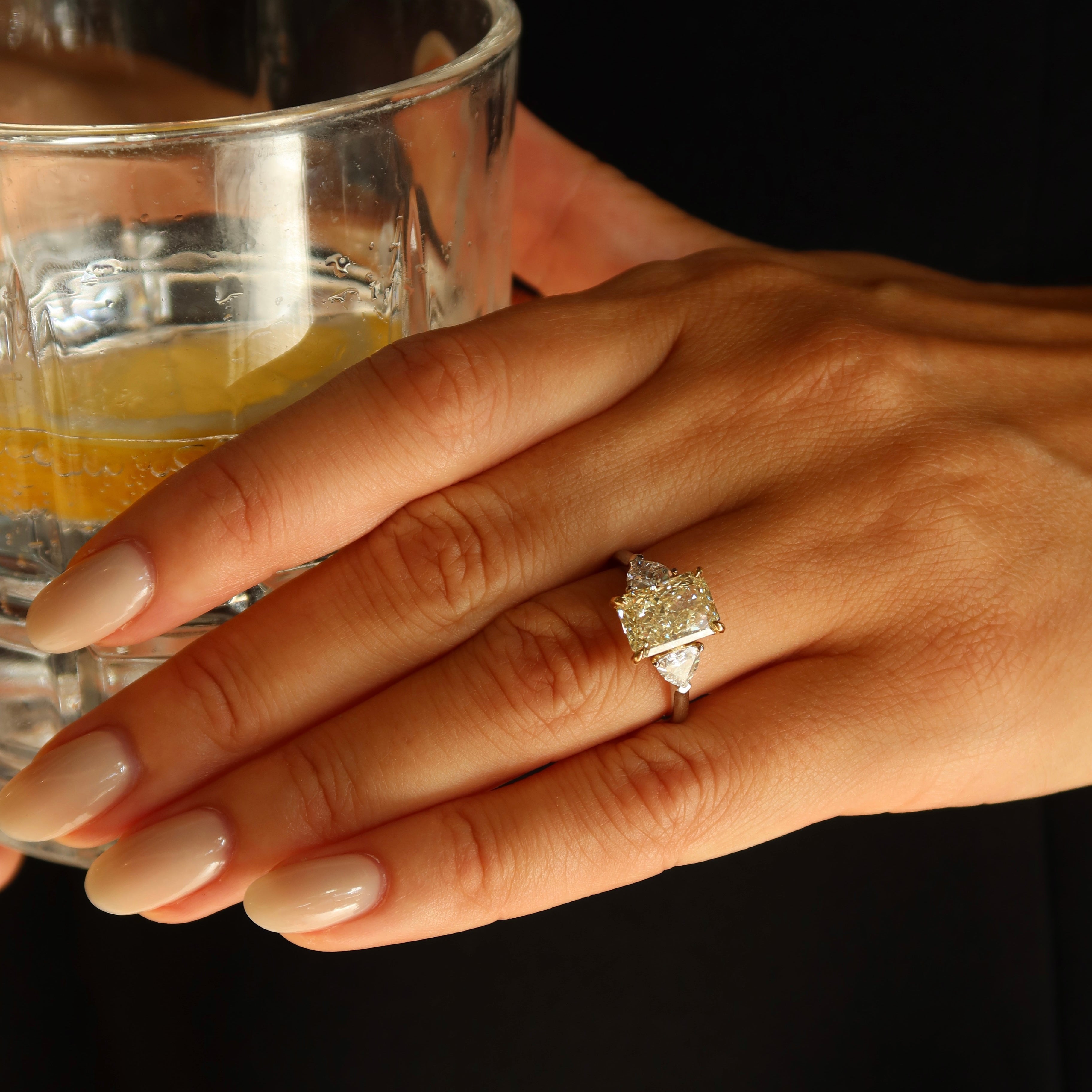 3 ct Fancy Yellow Radiant Ring