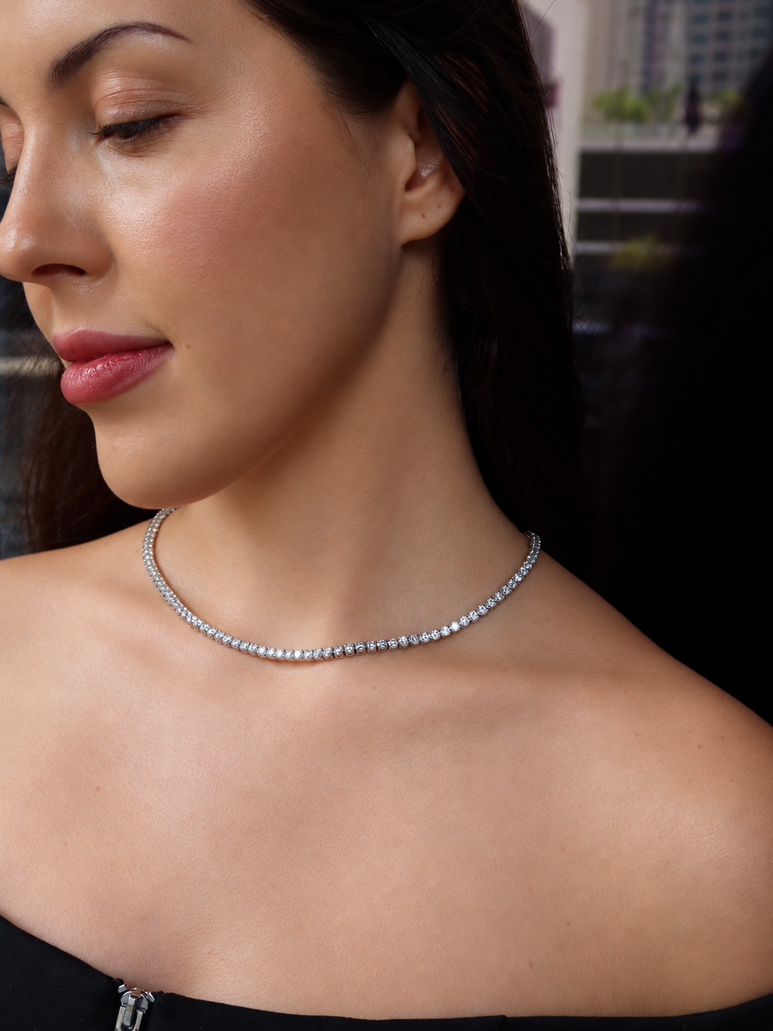 21.08 cttw Lab grown Diamond Tennis Necklace