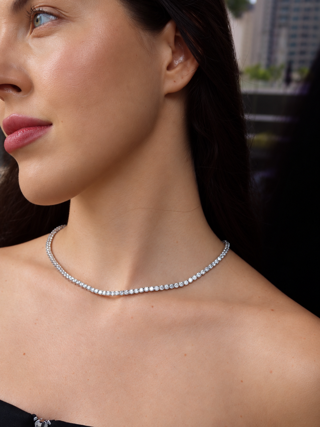 21.08 cttw Lab grown Diamond Tennis Necklace