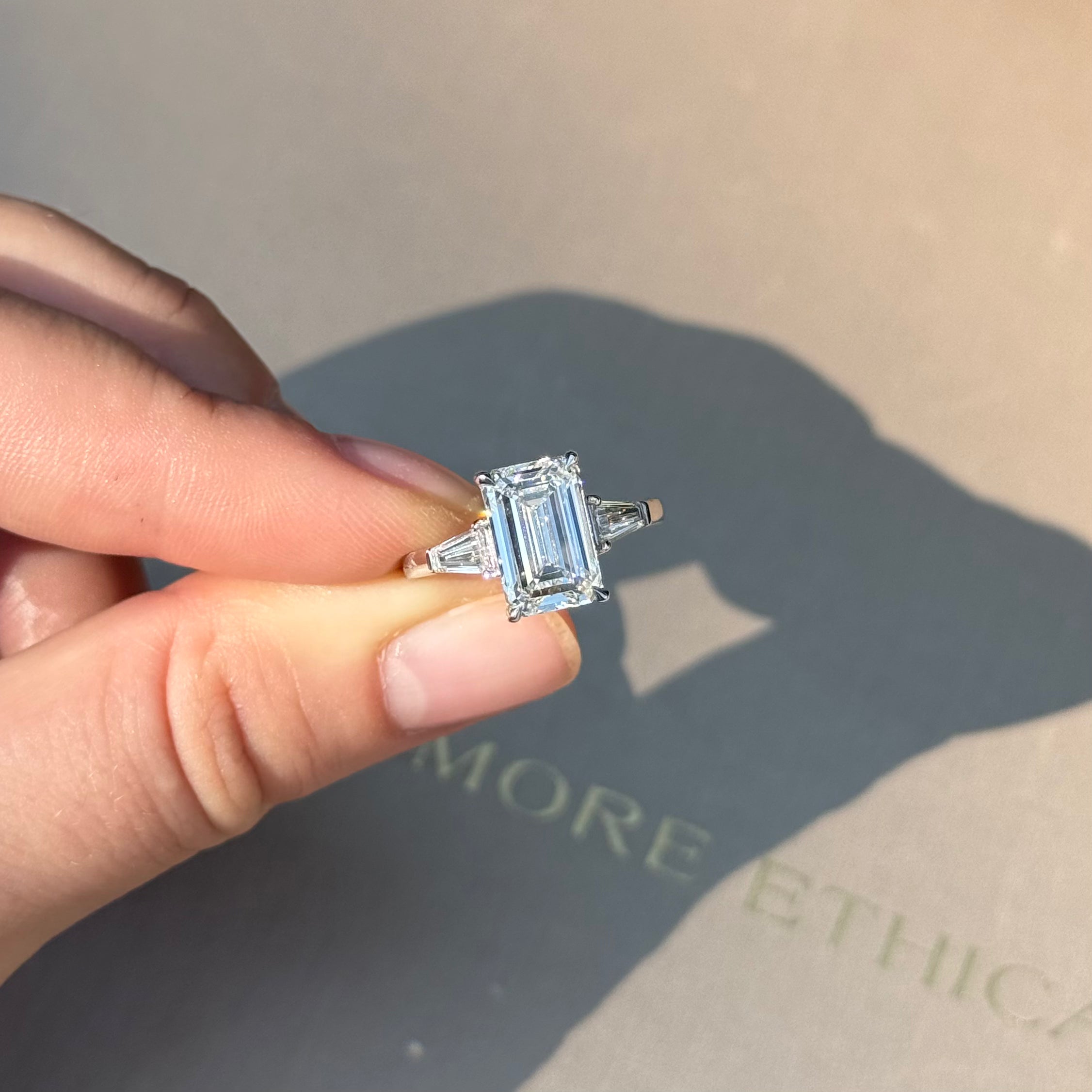 3 Ct Emerald Cut Lab-Grown Diamond Ring